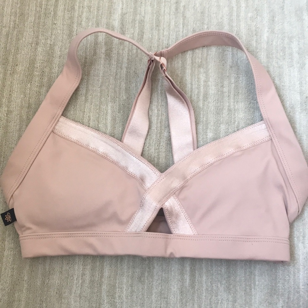 Blush pink sports bra